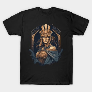 Athena Greek Goddess of War Portrait T-Shirt